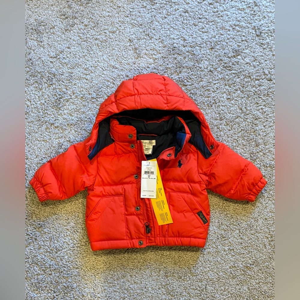 Brand New Ralph Lauren Toddler Hooded Puffer Jacket